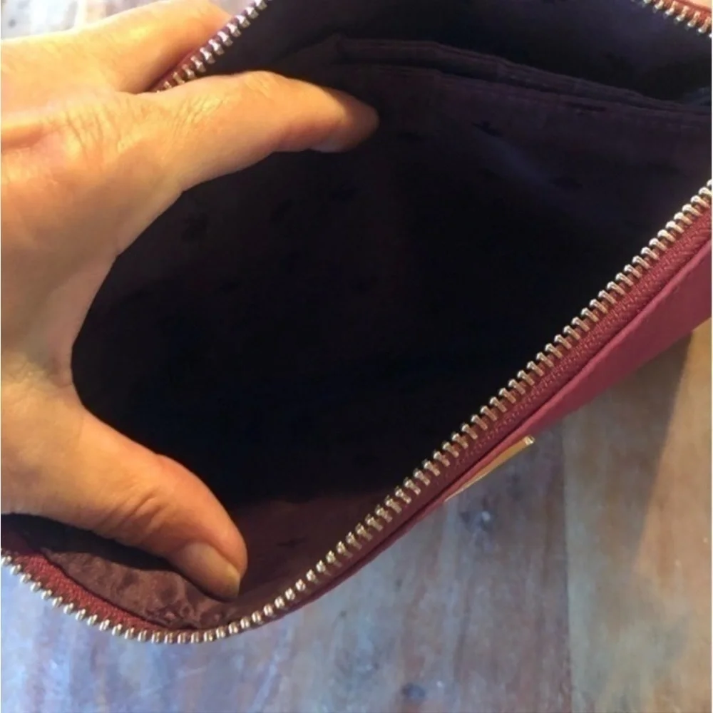 Kate Spade Jackson Triple Gusset Maroon Crossbody Bag